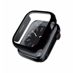Crong Hybrid Watch Case integreeritud klaasiga kaitse&uuml;mbris Apple Watch 45 mm kellale, must