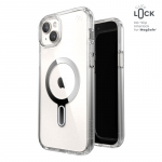 Speck Presidio Perfect-Clear MagSafe &uuml;mbris ClickLock-tehnoloogiaga seadmele iPhone 15 Plus / 14 Plus, l&auml;bipaistev kroomiv&auml;rvi r&otilde;ngaga