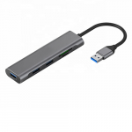 Adapteris USB 3.0 - 3 x USB 3.0, SD, TF