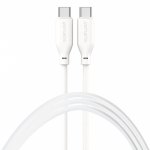USB-C/USB-C silikoonkaabel High Flex 60W 1,5 m, valge