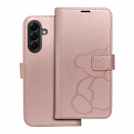 MEZZO Book &uuml;mbris jaoks SAMSUNG A56 5G teddy bear rose kuldne