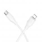 Silicone Kaabel USB A to Lightning Hoco 27W 1 m X124 valge