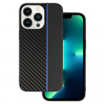 Tel Protect CARBON &Uuml;mbris jaoks Iphone 13 Pro Max Must with sinine stripe