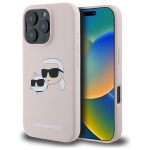 Karl Lagerfeld Silicone Nauble Heads Print MagSafe &Uuml;mbris jaoks iPhone 16 Pro Max - Roosa