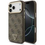 GUESS &uuml;mbris jaoks IPHONE 17 Pro Max compatible with MagSafe GUHMP17XP4GTDGMW (4G PU W/ Triangle Logo) kuldne brown