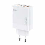 Dudao A65EU GaN network laadija 2xUSB-A / 2xUSB-C PD 65W - valge