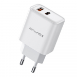 Įkroviklis Awei PD81-EU 22.5W USB-A/USB-C baltas