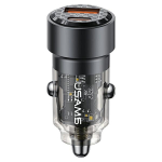 USAMS Automobilinis įkroviklis C39 USB+USB-C 60W Fast Charge juodas CC208CC01 (US-CC208)