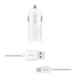 Budi BD062L autolaadija 1 USB-A pordiga, LED-n&auml;idikuga, Lightning-kaabliga