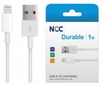 USB kabelis NCC "lightning" baltas 1m