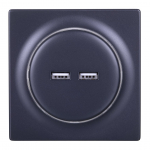 Fibaro FGWU-021-8 &scaron;akutės lizdas 2x USB Juoda