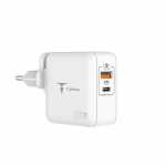SEINALAADIJA T-PHOX MEGA T-PP09 GAN PD 65W USB/USB-C VALGE