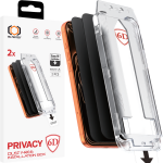 Tel Protect Dust-Free Easy Fit Privacy Full Glue 6D karastatud klaas Iphone 17 Pro must - 2 tk