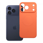 Case for iPhone 17 Pro Max / 18 Pro Max Silicone Mag Cover compatible with MagSafe (camera protection) orange