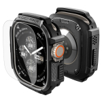 Spigen Rugged Armor &uuml;mbris ja 9H karastatud klaas Apple Watch Ultra 49 mm jaoks, matt must