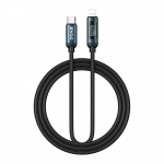BWOO usb-c Lightning cable 1m 27W with LED display, braided, must