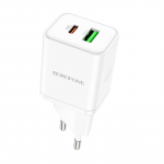 Įkroviklis Borofone BN7 20W USB-C/USB-A baltas