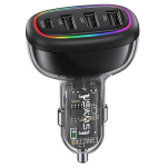 USAMS Automobilinis įkroviklis 1XUSB-C 3XUSB-A C34 48W 3A+C PD FAST CHARGE juodas CC170CC01 (US-CC170)