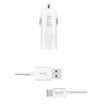 Budi BD062T autolaadija 1 USB-A pordiga, LED-n&auml;idikuga, USB-C-kaabliga