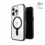 Speck Presidio Perfect-Clear MagSafe &uuml;mbris ClickLock-tehnoloogiaga seadmele iPhone 15 Pro, l&auml;bipaistev musta r&otilde;nga ja raamiga