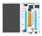 Ekranas Samsung T220 Tab A7 Lite 8.7 2021 su lietimui jautriu stikliuku ir rėmeliu White originalus (service pack)