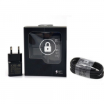 Įkroviklis Samsung EP-TA200B juodas originalus (2A / Fast Charge) + "MicroUSB" laidas / (originalus įpakavimas)