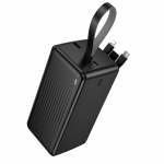 Borofone BJ79C Clever akupank 50000mAh USB koos USB, Type-C ja Lightning kaablitega must