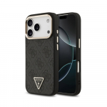Case Guess PU Leather 4G Strass Triangle Logo Gold Frame MagSafe Apple iPhone 18 Pro Max black