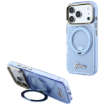 Guess IML Ring Stand 360 Script Metal Logo MagSafe &uuml;mbris mudelile iPhone 17 Pro Max / 18 Pro Max &ndash; helesinine