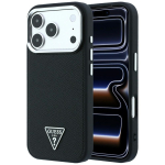 Guess Grained Triangle Logo MagSafe-&uuml;mbris iPhone 17 Pro Max / 18 Pro Max jaoks, must