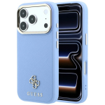 Guess Saffiano Small 4G & Classic Logo &uuml;mbris seadmele iPhone 18 Pro Max / 17 Pro Max, MagSafe-&uuml;hilduv &ndash; helesinine