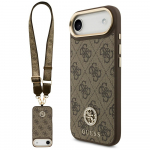 GUESS &uuml;mbris jaoks IPHONE 17 Air compatible with MagSafe GUHMP17MP4G4DCSW (PU W/ Strass Logo & Big Strap Metal Buttons) brown
