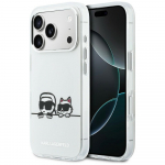Karl Lagerfeld IML Karl & Choupette Peekaboo Logo MagSafe &Uuml;mbris for iPhone 17 Pro - valge