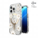 Speck Presidio Lux ClickLock & MagSafe &uuml;mbris seadmele iPhone 16 Pro, Sunshine Daisies / Clear / Gold v&auml;rvitoonis