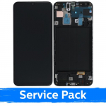 Ekranas skirtas Samsung A305 A30 juodas su rėmeliu (Service Pack)