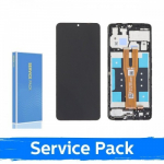 LCD ekranas suderinamas su Samsung A065 A06 (2024) juodas su rėmeliu (Service Pack)