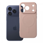 Case for iPhone 17 Pro / 18 Pro Silicone Mag Cover compatible with MagSafe (camera protection) pink