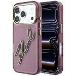 bordoopunane Karl Lagerfeld IML Big Signature Resin Metal Frame &uuml;mbris iPhone 18 Pro / 17 Pro jaoks