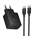 Must laadija Hoco N77, 45 W, USB-C, koos 1,0 m USB-C&ndash;USB-C kaabliga