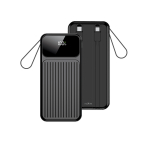 Maxlife akupank with built-in cables MXPB-06 PD QC 22,5W 10000 mAh must