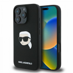 KARL LAGERFELD &uuml;mbris jaoks IPHONE 16 Pro Max compatible with MagSafe KLHMP16XSKHPPLK (Sil KL Head Print) must