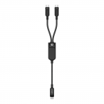 Acefast C5 USB-C - USB-C / USB-C 2in1 100W 480Mb/s kaabel - must