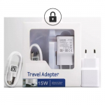 Įkroviklis Samsung EP-TA200W baltas originalus (2A / Fast Charge) + "Type-C" laidas / (originalus įpakavimas)