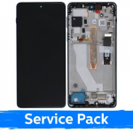 Ekranas skirtas Motorola Edge 20 Pro XT2153 su rėmeliu / Blue Vegan Leather / (Service Pack)