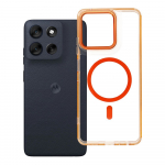 &Uuml;mbris Motorola G56 Frame Clear Hybrid Mag Cover &uuml;hilduv MagSafe-ga hermes oranž