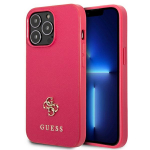 Guess Saffiano 4G Small Metal Logo &uuml;mbris jaoks iPhone 13 Pro / 13 - roosa