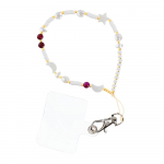 SHELLS Phone lanyard, Phone pendant / cord length 44cm (22cm in the loop) / on hand - valge and lilla