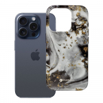 FORCELL F-PROTECT Mirage, karinio standarto i&scaron;bandytas dėklas telefonui su MagSafe, skirtas IPHONE 15 PRO, sidabrinio rūko spalvos