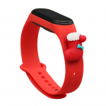 Rihm Xmas Xiaomi Mi Band 3 / 4 j&otilde;uludeks Silikoonist rihmaga k&auml;ev&otilde;ru koos sokiga - punane