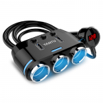Auto Cigarette Lighter Pesa Splitter B39 t&uuml;&uuml;p C - 3 sockets + 2xUSB - 2,1A 100W koos ekraan and kaabel